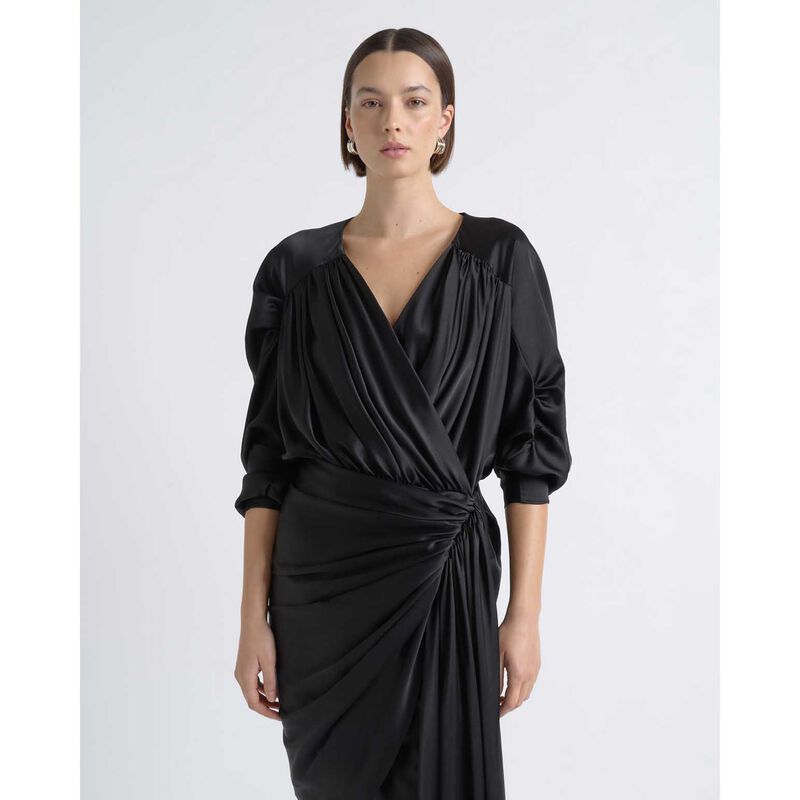 Cue Satin Drape Mini Dress image number 7